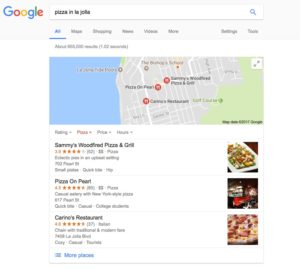 local pack search results